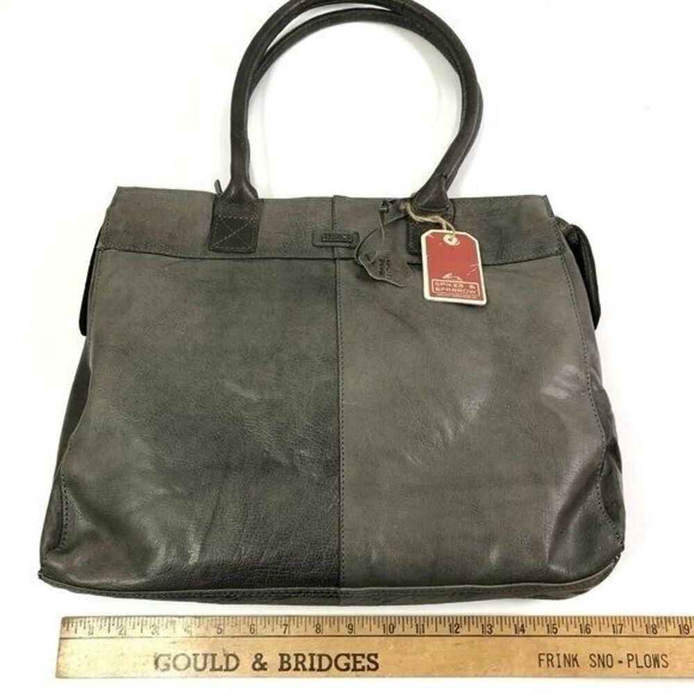 Spikes And Sparrow Women's Leather Addison Shopper Tote Large Gray NWT - Picture 5 of 9